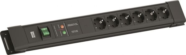 Bachmann Bachmann Steckdosenleiste 6-fach schwarz 2m 45° CONNECTUS BM005910 mit Ein/Aus IP20 ÜSS