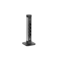 Bachmann Multi-Tischsteckdose Aufb 2USB 709.001 4Steckd schwarz Aluminium