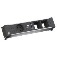 Bachmann Multi-Tischsteckdose EB 1USB schwarz 916.0628 Kunststoff