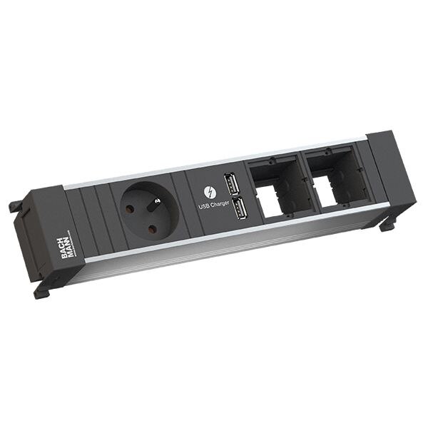 Bachmann Bachmann Multi-Tischsteckdose EB 1USB schwarz 916.0628 Kunststoff