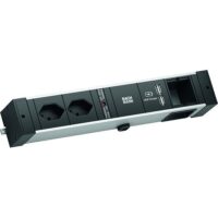 Bachmann Steckdosenleiste 2-fach alu 2m 90° 941.004 IP20 1,5qmm