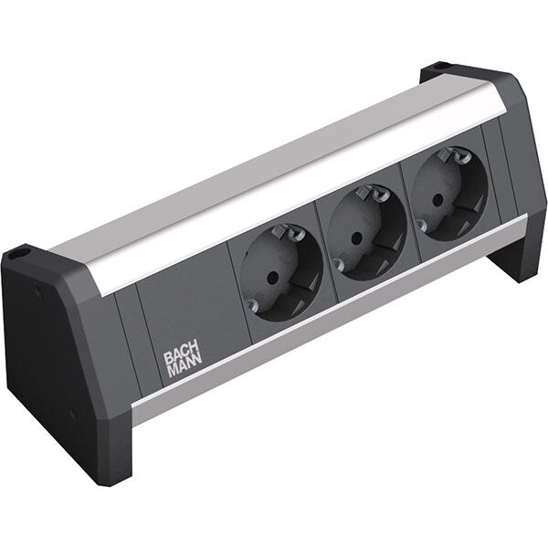 Bachmann Bachmann Steckdosenleiste 3-fach schwarz 35° IP20 DESK 902.0048