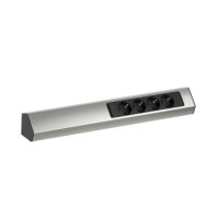 Bachmann Multi-Tischsteckdose Aufb Edelstahl 932.004 4Steckd Aluminium