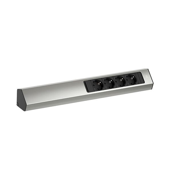 Bachmann Bachmann Multi-Tischsteckdose Aufb Edelstahl 932.004 4Steckd Aluminium