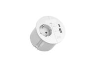 Bachmann Multi-Tischsteckdose EB 1Steckd 938.301 2USB weiß Kunststoff