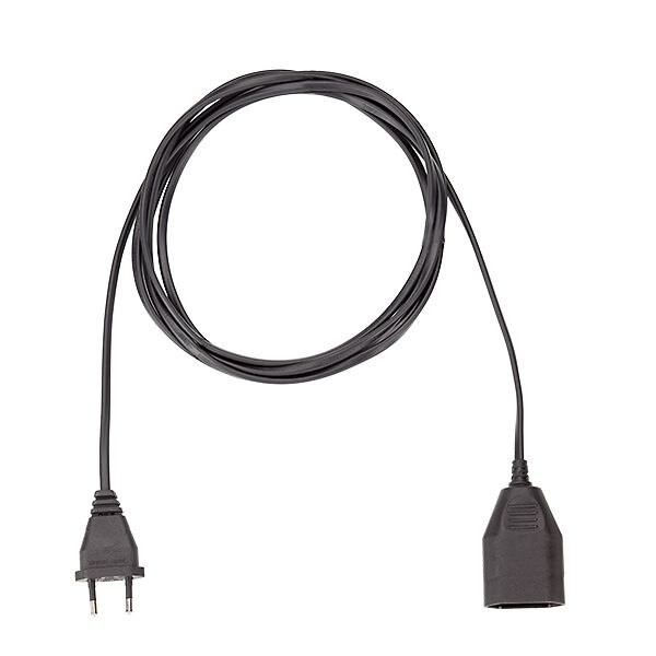 Bachmann EURO-Verlängerung 2m 2x0,75qmm 233.184 2,5A schwarz IP20 Euro-Steck 0-70°C