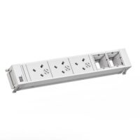 Bachmann Multi-Tischsteckdose EB weiß Aluminium 916.711
