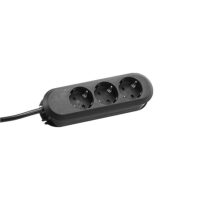 Bachmann Steckdosenleiste 3-fach schwarz 3m 35° 388.171 IP20 1,5qmm