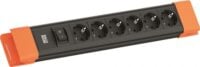 Bachmann Steckdosenleiste 6-fach schwarz/or 2m CONNECTUS BM005917 mit Ein/Aus 45° IP20