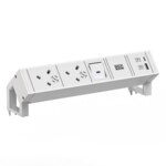 Bachmann Multi-Tischsteckdose Aufb 1USB 902.3231 weiß Aluminium