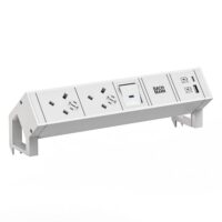 Bachmann Multi-Tischsteckdose Aufb 1USB 902.3231 weiß Aluminium