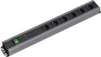 Bachmann Steckdosenleiste 6-fach schwarz 2m 90° 300.012 mit Ein/Aus IP20 Netzentstör ÜSS