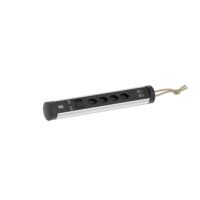Bachmann Multi-Tischsteckdose Aufb 2USB 707.008 schwarz Aluminium
