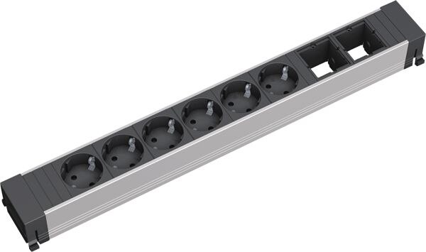 Bachmann Bachmann Steckdosenleiste 6/2-fach schwarz 35° CONFERENCE 909.009 IP20