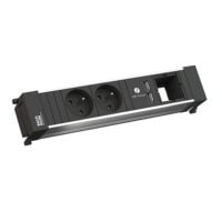 Bachmann Multi-Tischsteckdose EB 1USB schwarz 916.0411 Kunststoff