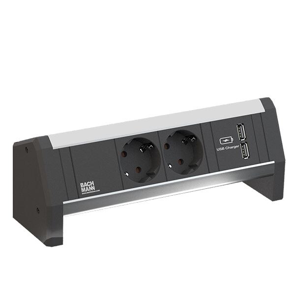 Bachmann Bachmann Steckdosenleiste 2-fach alu 35° 902.0192 IP20