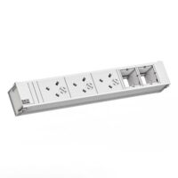 Bachmann Multi-Tischsteckdose EB weiß Aluminium 912.719