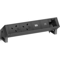 Bachmann Steckdosenleiste 2-fach alu 1xUSB 902.978 0,2m 45° IP20 1,5qmm