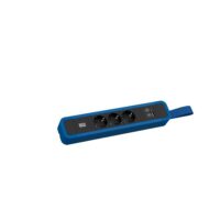 Bachmann Steckdosenleiste 3-fach bl 1xUSB 2m 350.317 35° IP20 1,5qmm