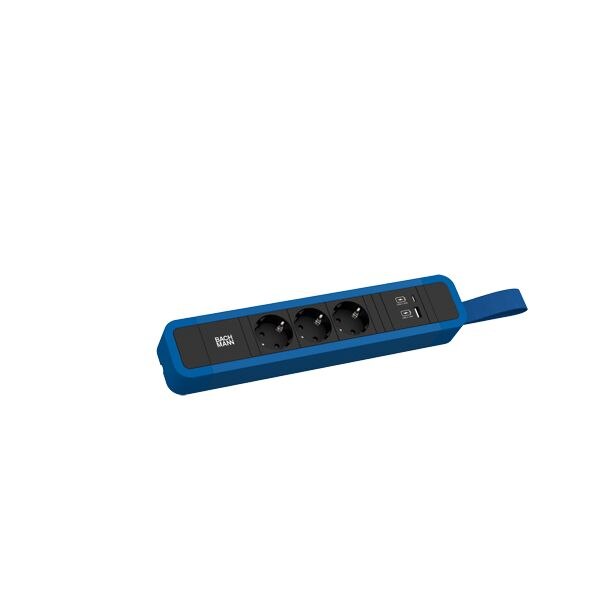 Bachmann Bachmann Steckdosenleiste 3-fach bl 1xUSB 2m 350.317 35° IP20 1,5qmm