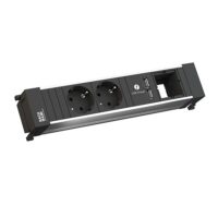 Bachmann Multi-Tischsteckdose EB 2Steckd Power Frame 916.0514 1USB schwarz Kunststoff