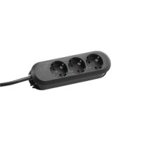 Bachmann Steckdosenleiste 3-fach schwarz 3m 35° 387.171 IP20 1,5qmm