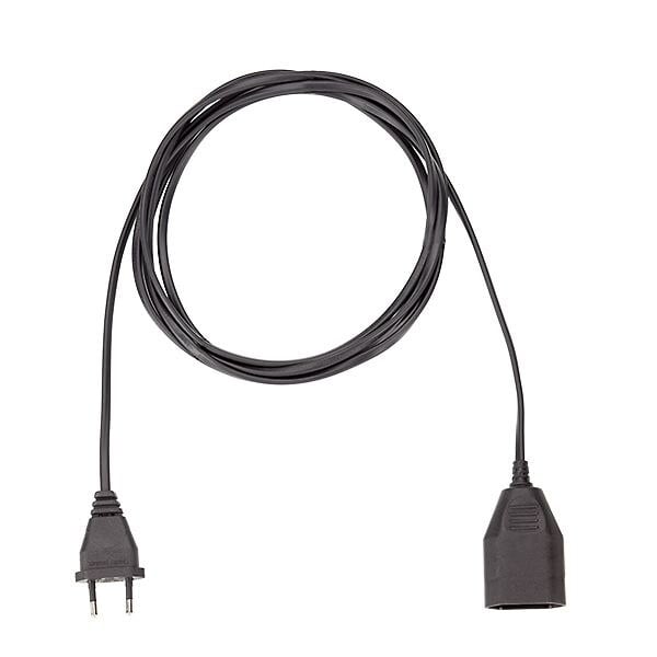 Bachmann EURO-Verlängerung 5m 2x0,75qmm 233.186 2,5A schwarz IP20 Euro-Steck 0-70°C