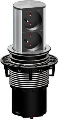 Bachmann Multi-Tischsteckdose EB schwarz Aluminium 928.007