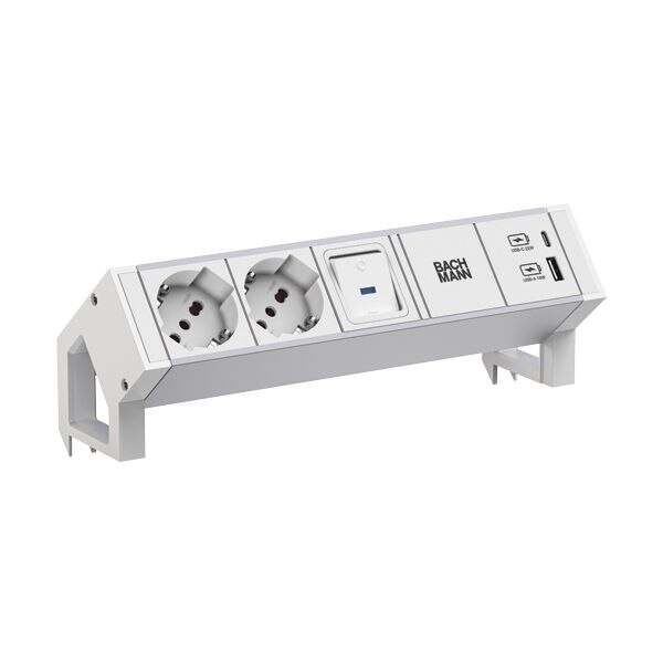 Bachmann Steckdosenleiste /2-fach weiß 1xUSB 937.428 mit Ein/Aus 0,2m 35° IP20