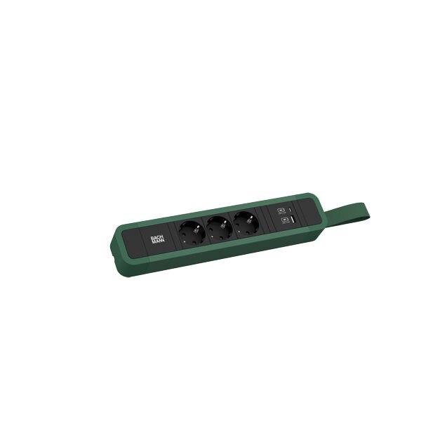 Bachmann Bachmann Steckdosenleiste 3-fach gn 1xUSB 2m 350.217 35° IP20 1,5qmm