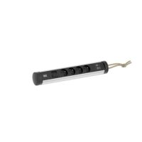 Bachmann Multi-Tischsteckdose Aufb 2USB 707.006 schwarz Aluminium