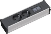 Bachmann Steckdosenleiste 2/2-fach schwarz 0,2m CONI 333.1008 35° IP20 1,5qmm