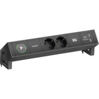 Bachmann Steckdosenleiste 2-fach schwarz 1xUSB 902.800 0,2m 35° IP20 1,5qmm