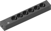 Bachmann Steckdosenleiste 6-fach schwarz 2m 35° 420.0018 IP20 1,5qmm