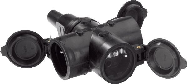 Bachmann Bachmann Schutzkontaktkupplung Gummi ger 913.170 IP44 schwarz Schraubkl