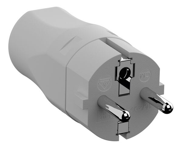 Bachmann ELTROPA Schutzkontaktstecker 16A 250V weiß E 960201 Kunststoff IP20 ger