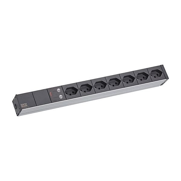 Bachmann Steckdosenleiste 7-fach schwarz 3m IP20 800.1258 ÜSS 1,5qmm