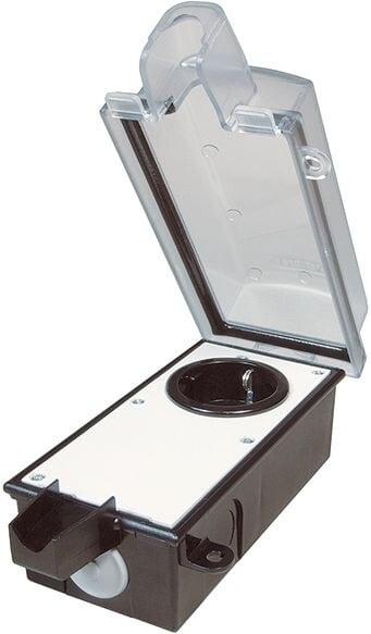 Bachmann Steckdose 1-fach schwarz Aufputz Klappdeckel IP54 924.3491 abschl