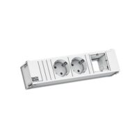 Bachmann Multi-Tischsteckdose EB 2Steckd 912.701 weiß Aluminium