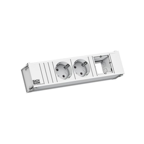Bachmann Bachmann Multi-Tischsteckdose EB 2Steckd 912.701 weiß Aluminium