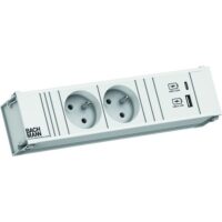 Bachmann Multi-Tischsteckdose EB 2USB weiß 912.704 Aluminium