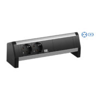 Bachmann Steckdosenleiste 2-fach alu 1xUSB 902.0812 35° IP20