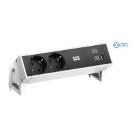 Bachmann Steckdosenleiste 2-fach alu 2xUSB 902.932 0,2m 35° IP20 1,5qmm