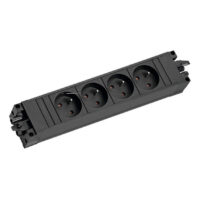 Bachmann Multi-Tischsteckdose Aufb schwarz STEP BASE 906.18820 Kunststoff
