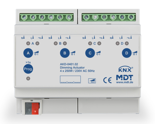 B-Ware MDT Technologies Dimmaktor AKD 4-fach 6TE Reiheneinba – Produktbild 1 (Hersteller)