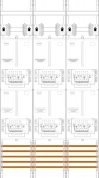 F-Tronic Komplettfeld 63A 6Z 3PBf SS_5p Z316-ZSK-HSS mit Verdr 1350x750mm 300mm