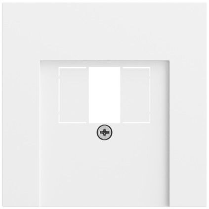Gira Gira Zentralplatte USB 1-fach reinweiß Schraubbefestigung 037672 matt ohne Beschriftungsfeld