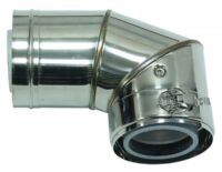 Bogen 87 Grad, 80/125 mm für Fassadenverlegung konz. PP/Edelstahl