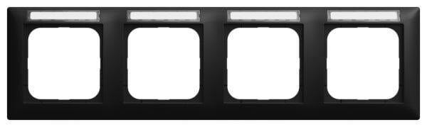 Busch-Jaeger Rahmen 4-fach schwarz matt horizontal BSF Busch-balance SI 1734 NSK-915 Kunststoff