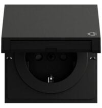Gira Steckdose 1-fach schwarz matt Unterputz mit BS Klappdeckel 441474 IP20